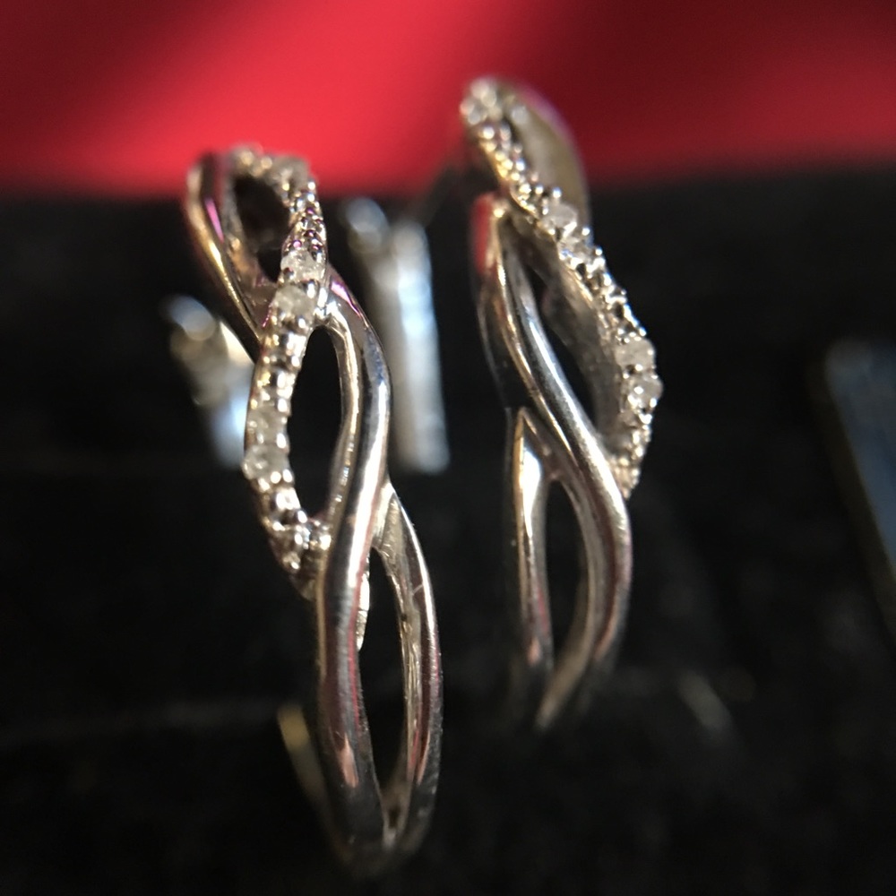 Genuine Diamond Lever-Back Earrings